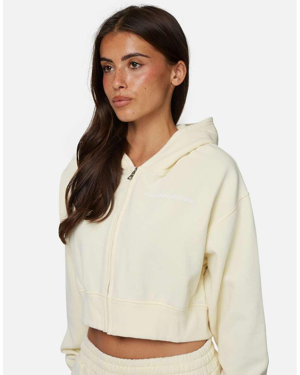 Good For Nothing Natural Vintage Wash Cropped Zip Through Hoodie