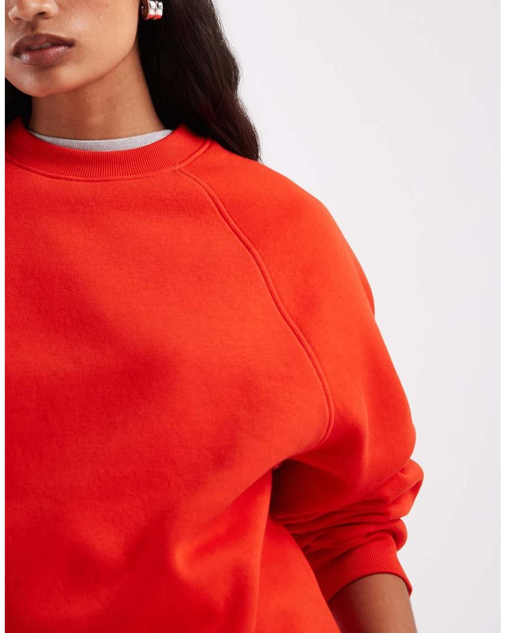 ASOS Red Regular Raglan Brushback Sweat