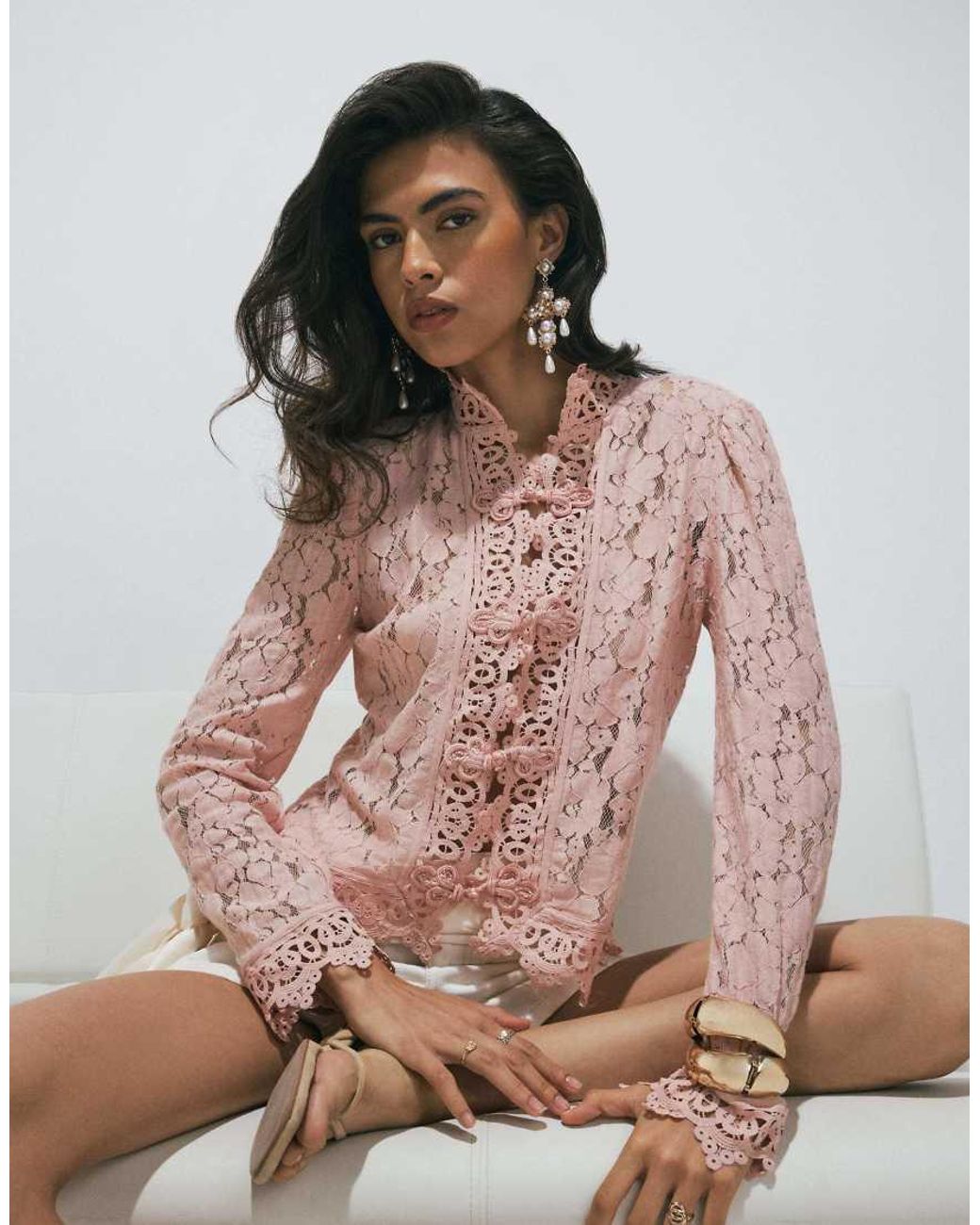 River Island Brown Lace Drummer Jacket