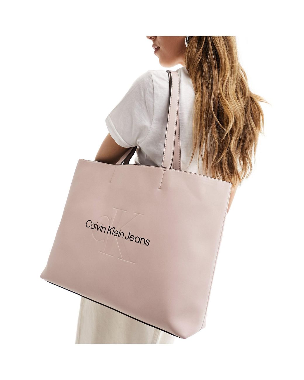 Calvin Klein Sculpted Slim Tote Bag in Pink Lyst UK