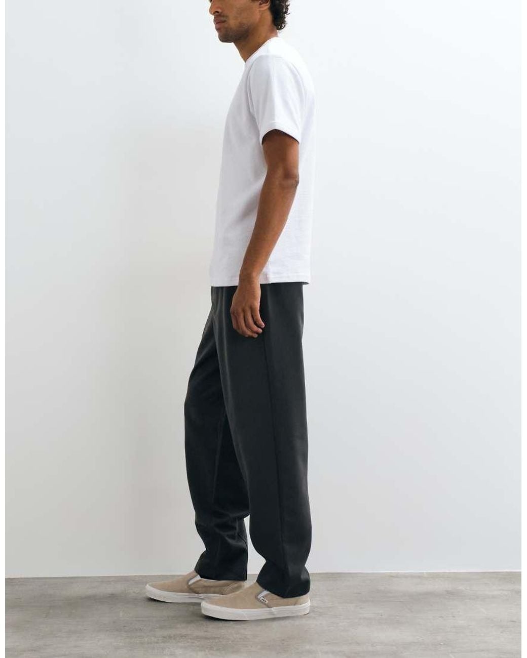 ASOS White Tailored Elasticated Oversized Tapered Trousers for men