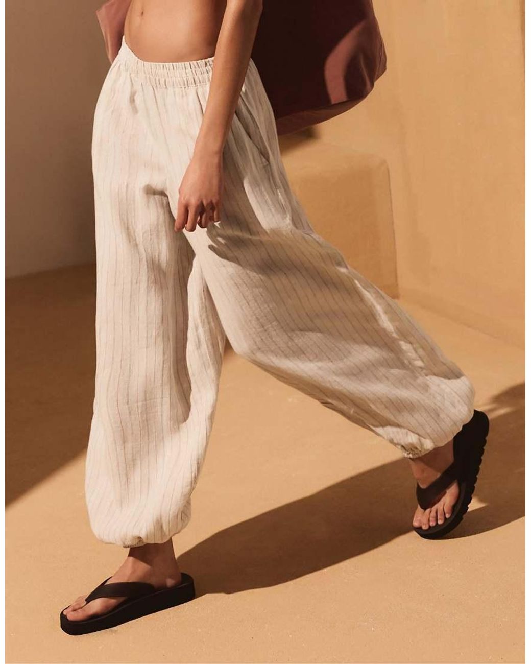 Oysho White Platform Beach Sandals