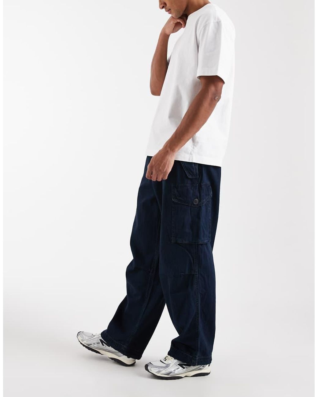 Levi's White baggy Field Cargo Trousers for men