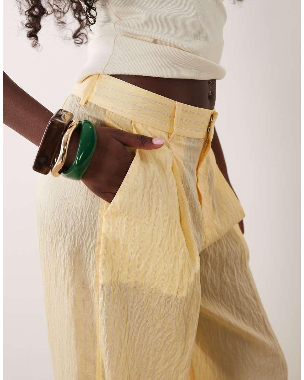 Mango Natural Straight Leg Tailored Trouser