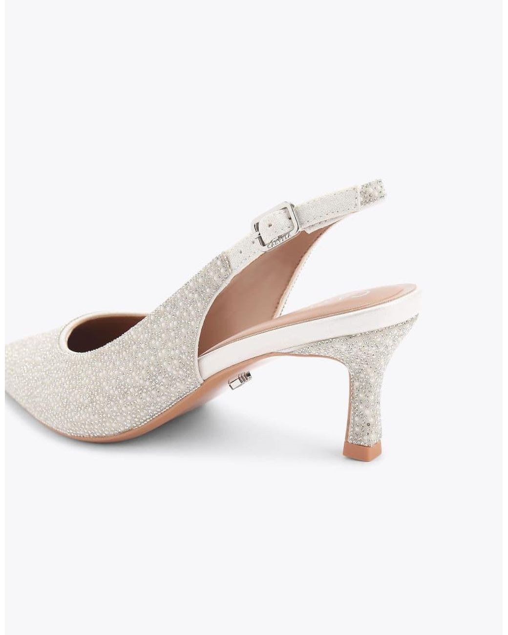 Carvela Kurt Geiger White Corletta Sling Court Low Heeled Shoes