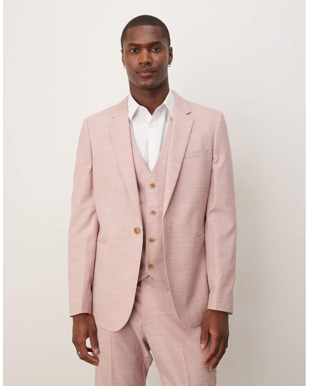 ASOS Pink Wedding Skinny Suit Jacket for men