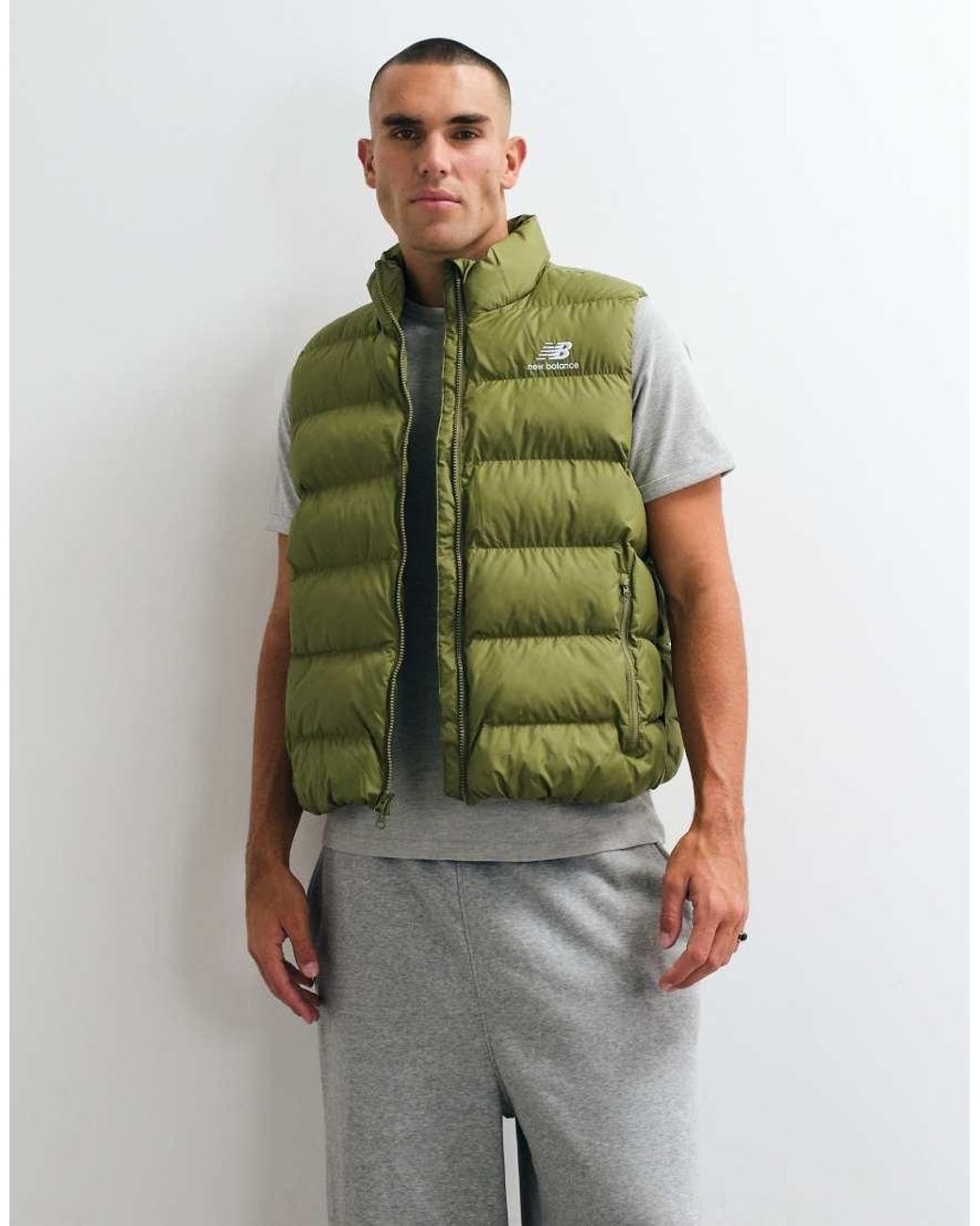 New Balance Green Boston Puffer Vest for men
