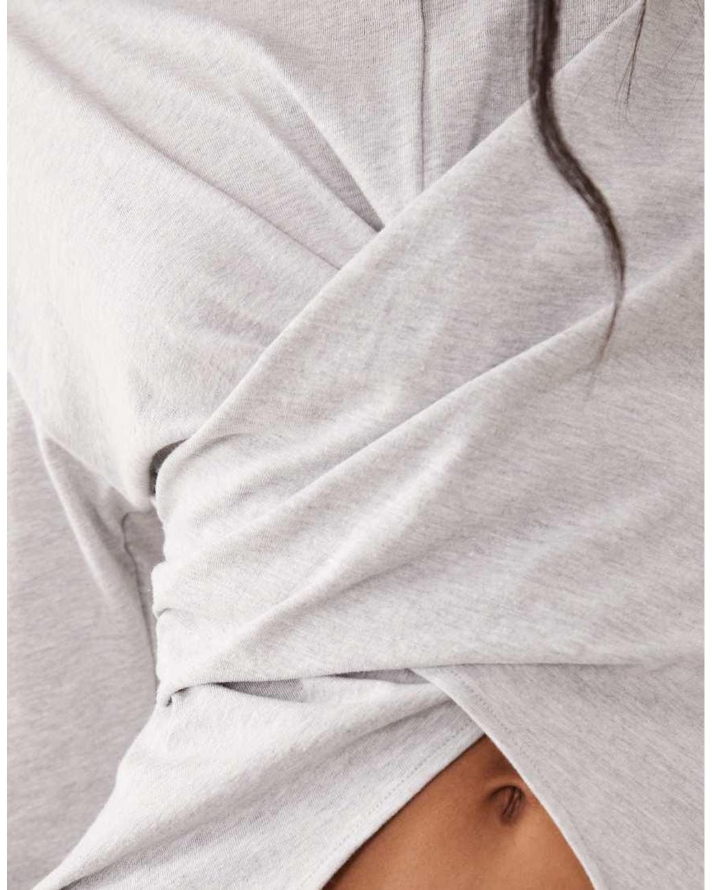ASOS White Long Sleeve Wrap T-shirt