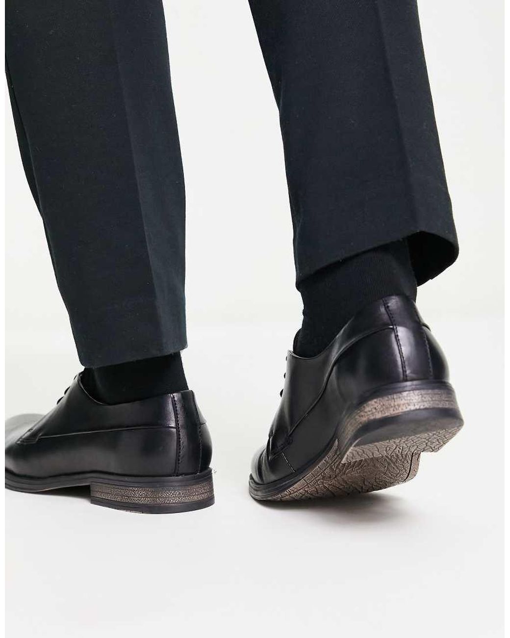 Jack & Jones Black Leather Derby Shoe for men