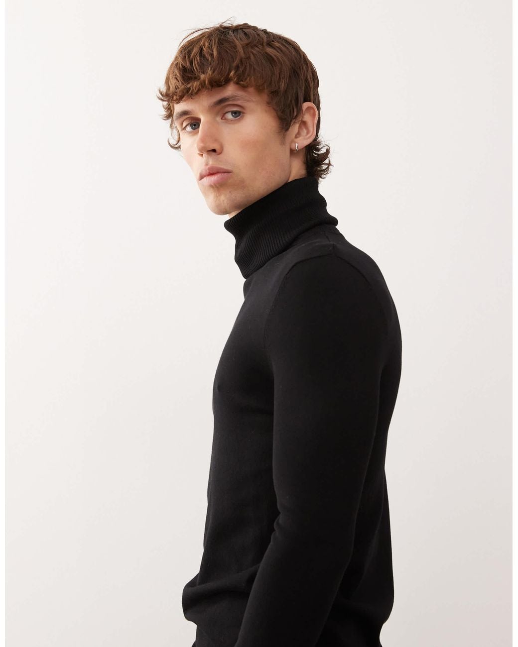 Collusion Black Soft Knitted Roll Neck for men
