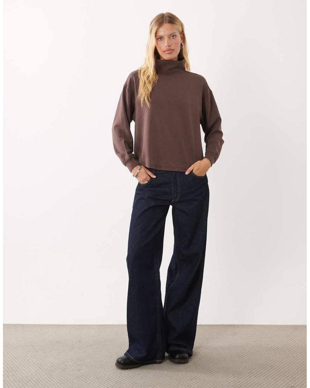 New Look Brown Premium Funnel Neck Sweater