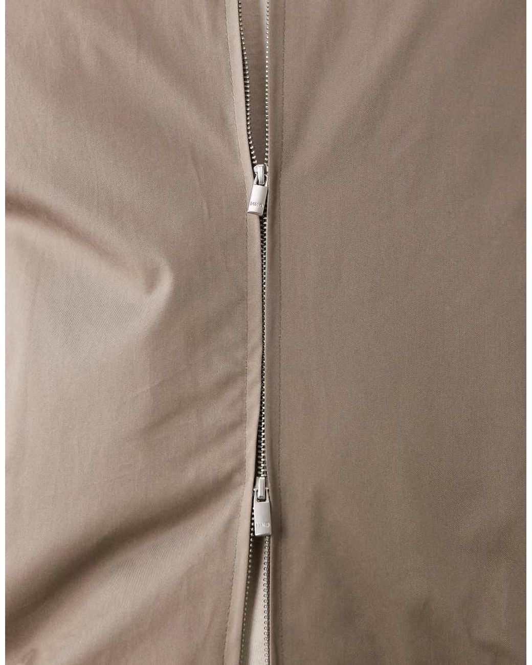 Mango Natural 100% Cotton Zip Up Harrington Jacket for men