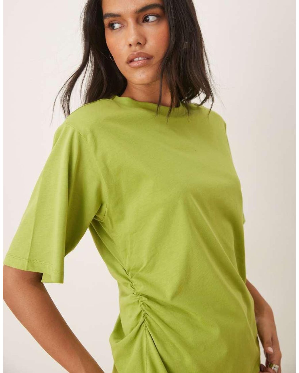 ASOS Green Shoulder Pad Cinched Tee