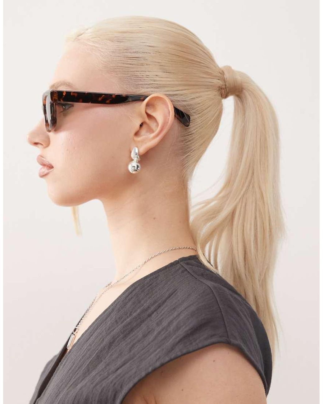 Weekday Natural Sunglasses With Dark Green Lens