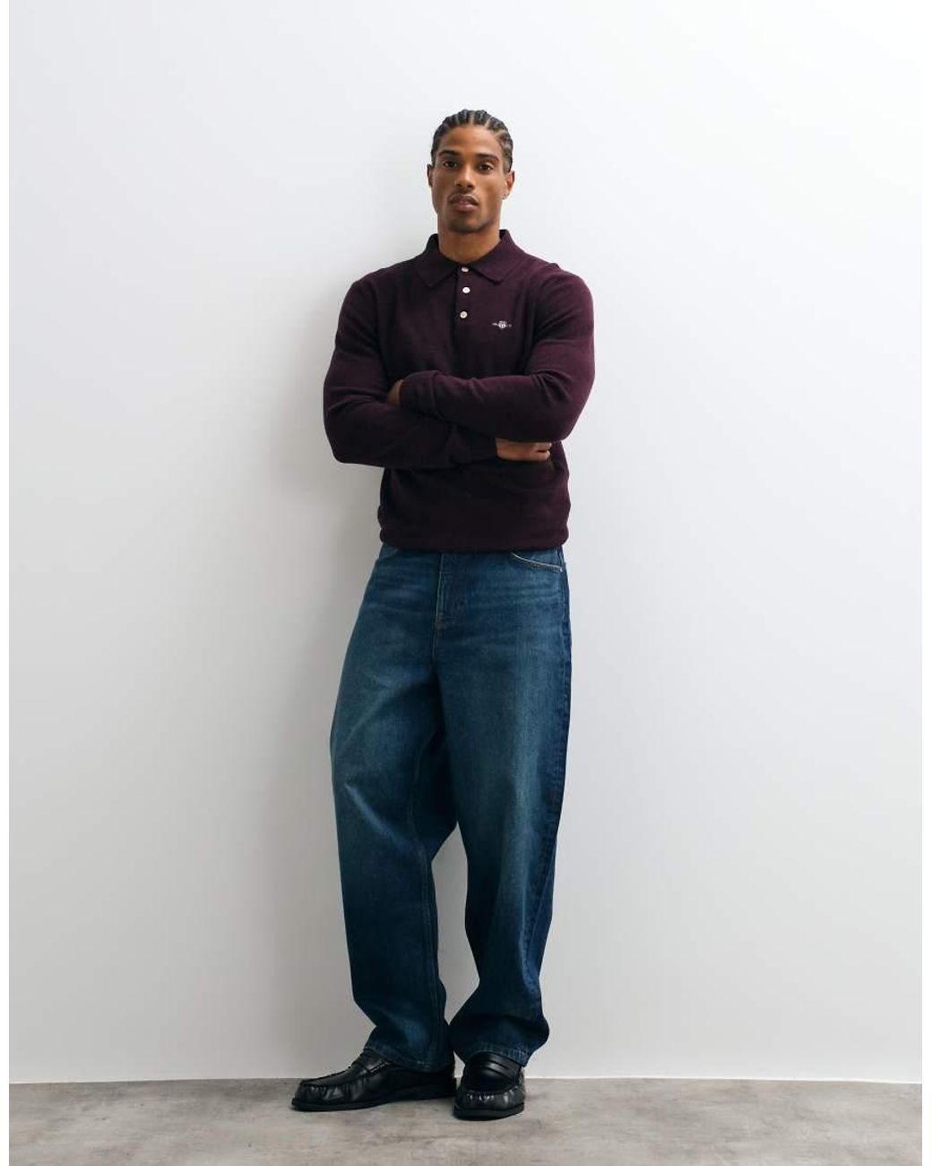 Gant Blue Superfine Lambswool Polo for men