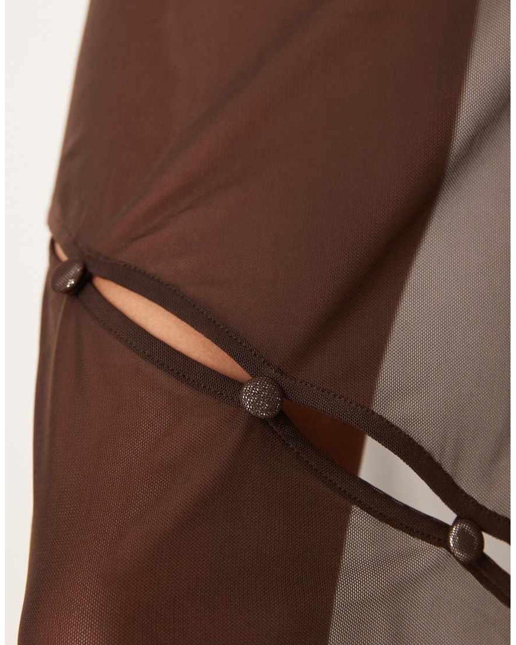 House Of Sunny Red Button Detail Slinky Skirt