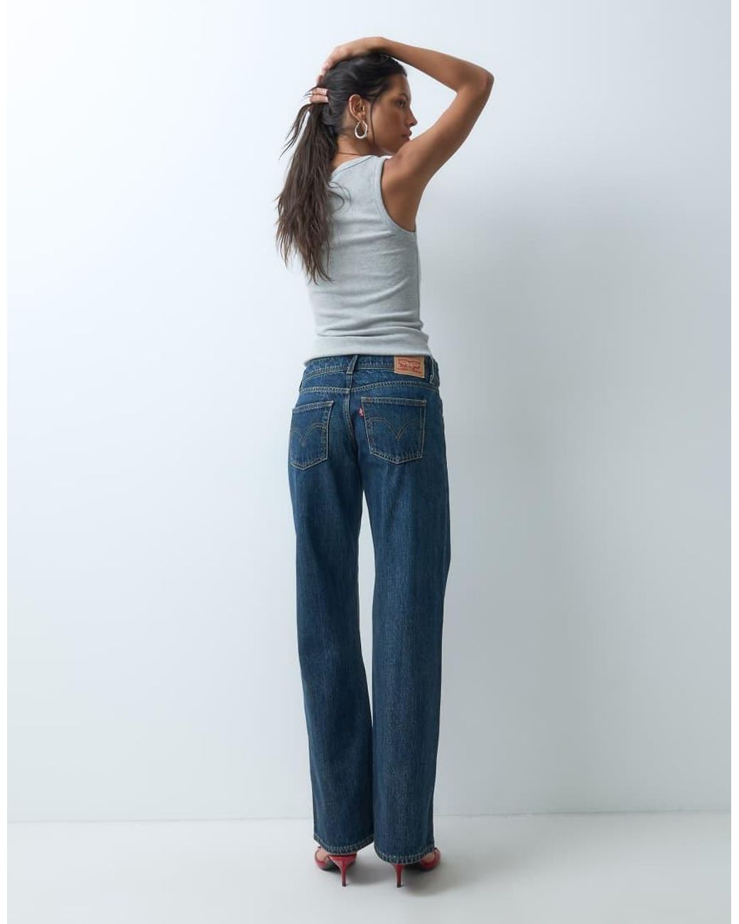 Levi's Blue Superlow Loose Belted Jeans
