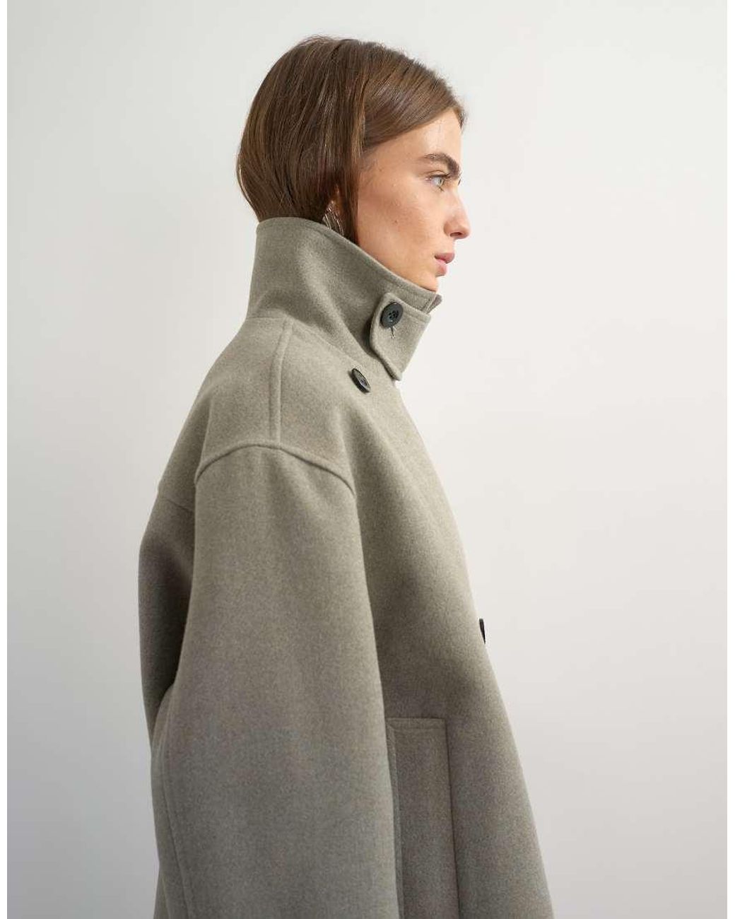Impermeabile Con Collo A Imbuto di TOPSHOP in Natural