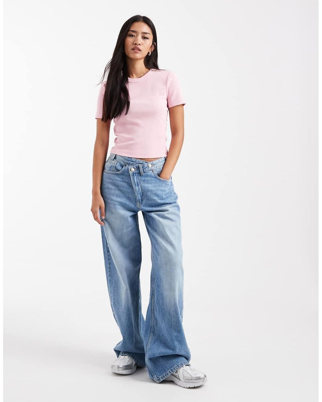 ONLY Pink Ribbed T-shirt