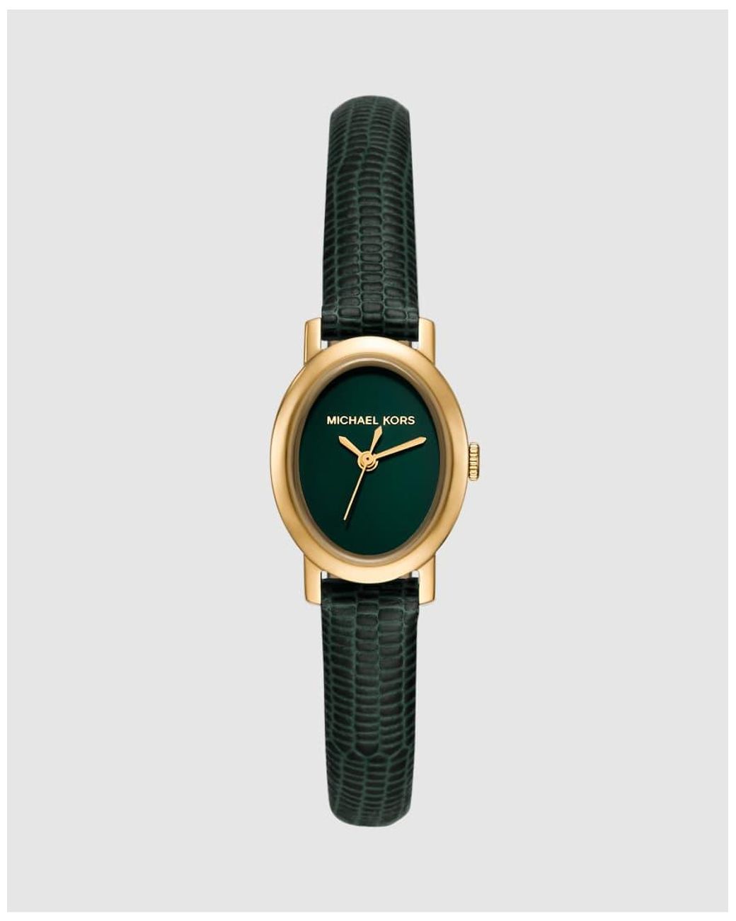 Michael Kors Green Maude Three-Hand Leather Watch