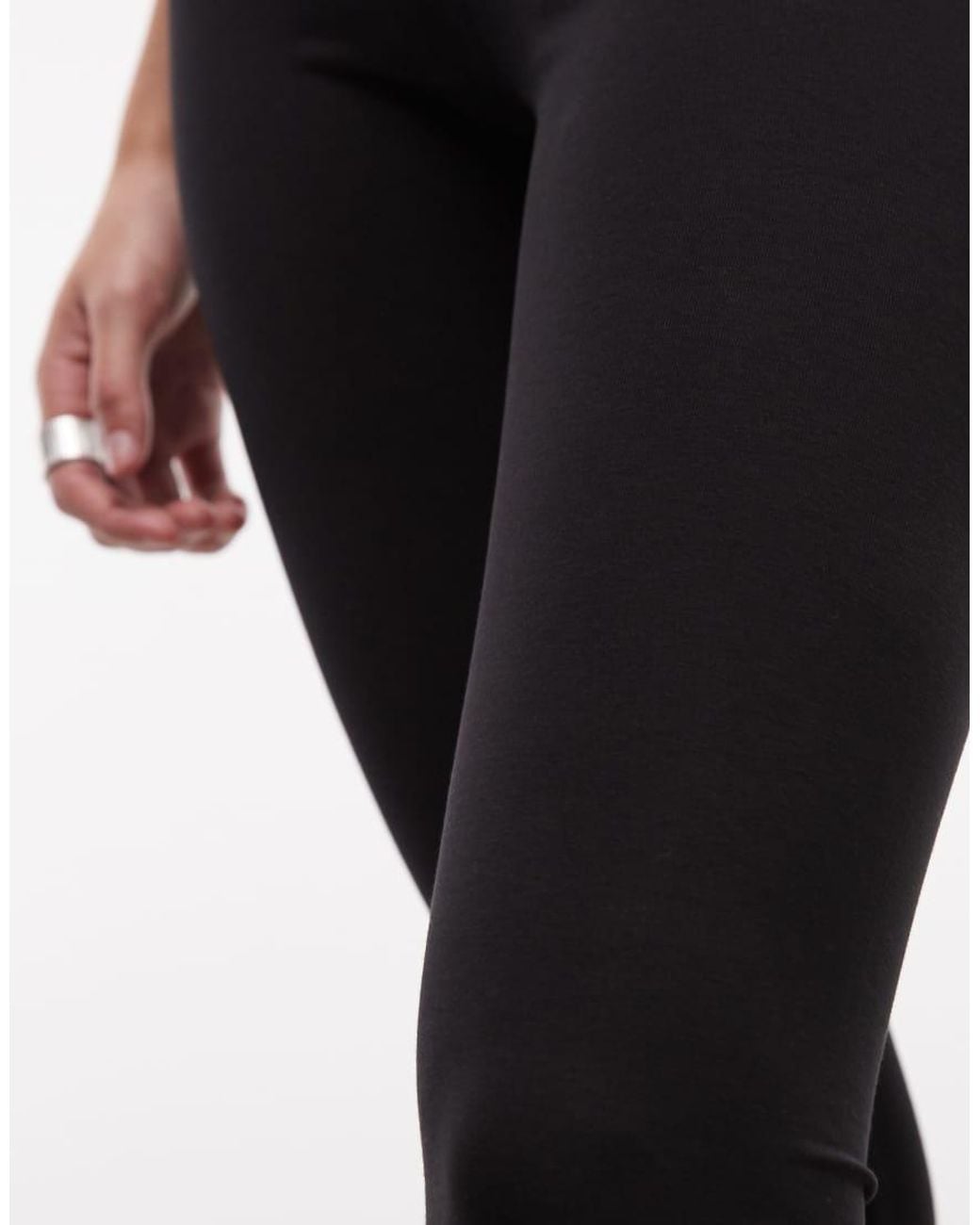 Monki Black Jersey Stretch Capri Pants