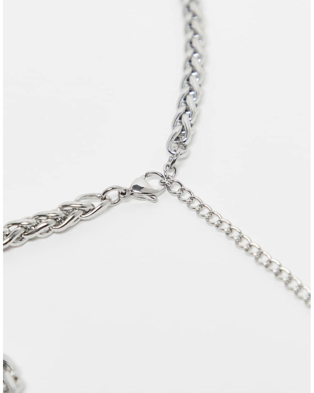 Reclaimed Vintage White Unisex Waterproof Stainless Steel Everyday Chain Necklace