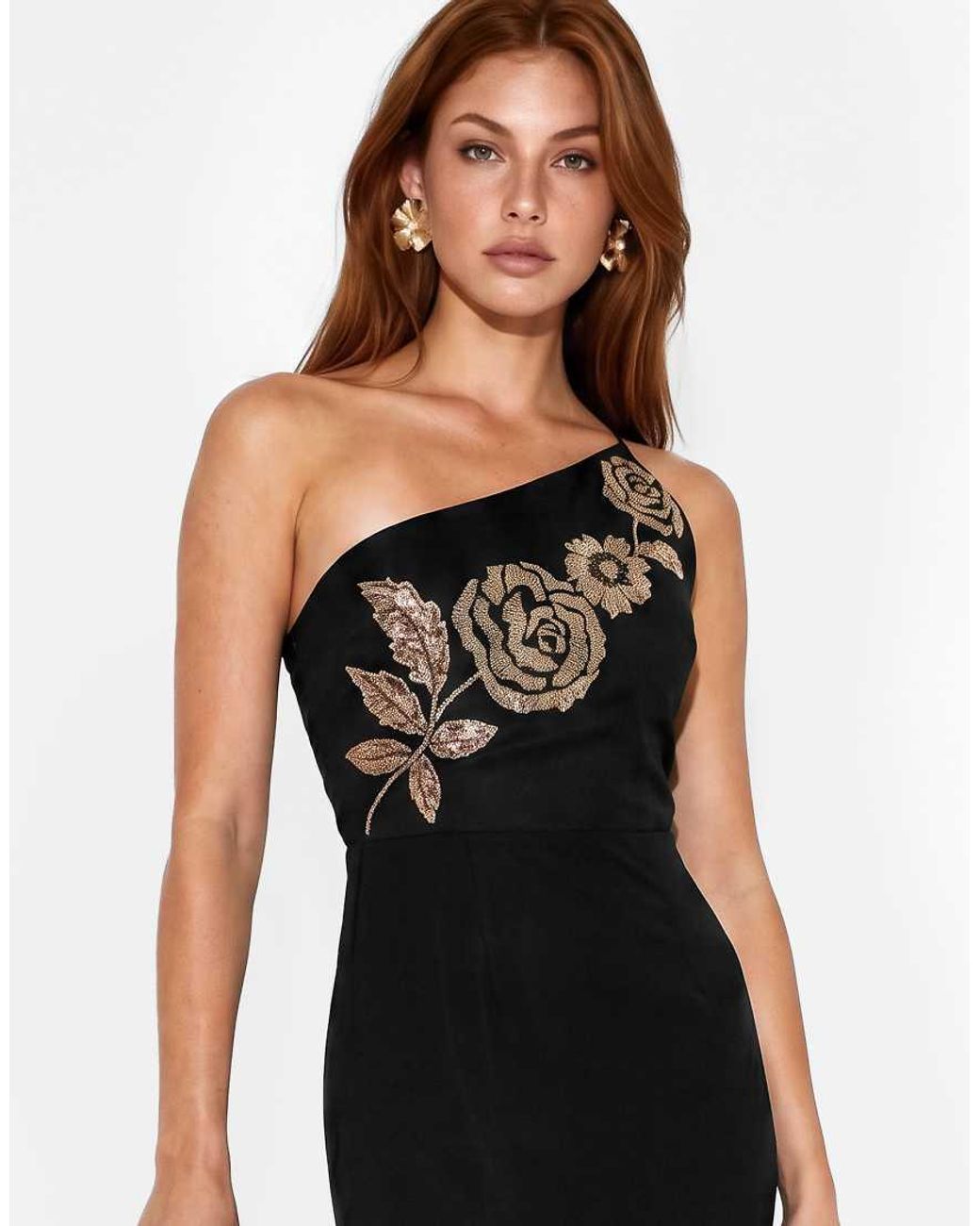 Maya White Embellished Strappy One Shoulder Maxi Dress