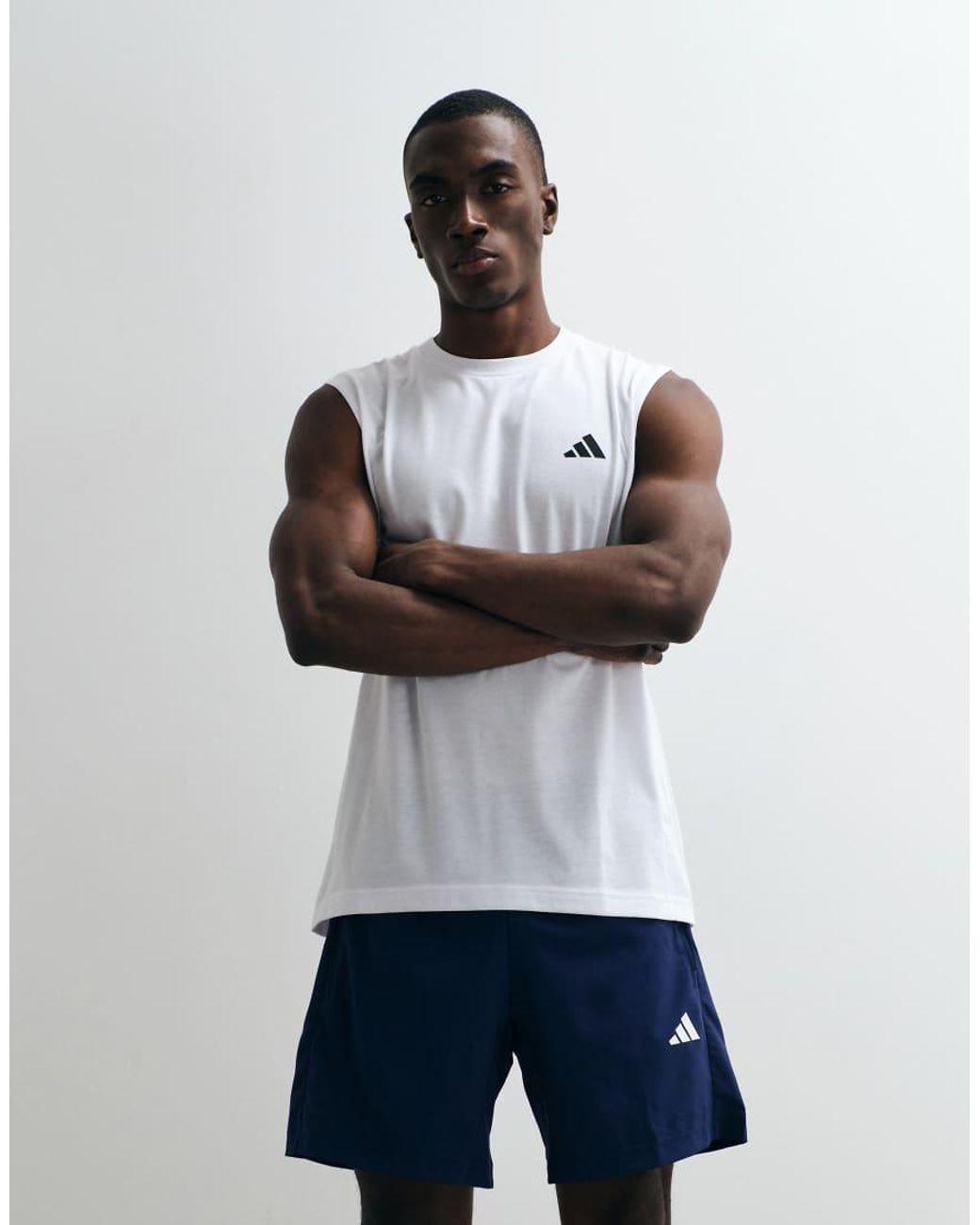 Adidas Originals White Workout Essentials Feelready Sleeveless T-Shirt for men