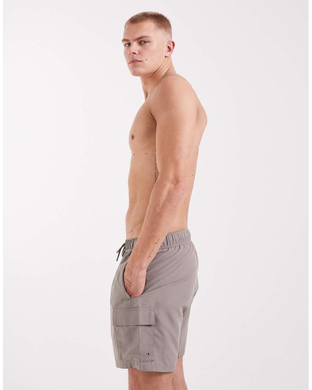 ASOS Gray Swim Shorts for men
