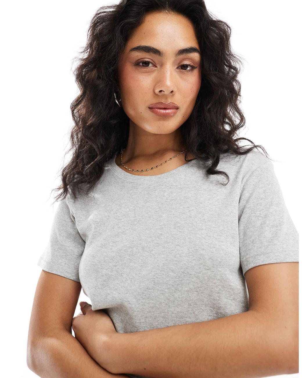Monki White Shrunken Tee
