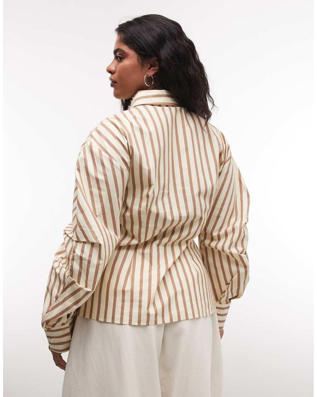 ASOS Brown Asos Design Curve Cinched Wrap Cocoon Sleeve Shirt