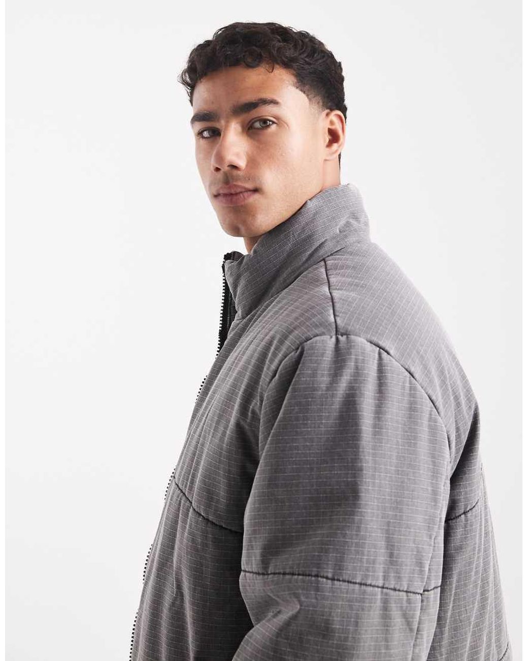 ASOS Gray Ripstop Puffer for men