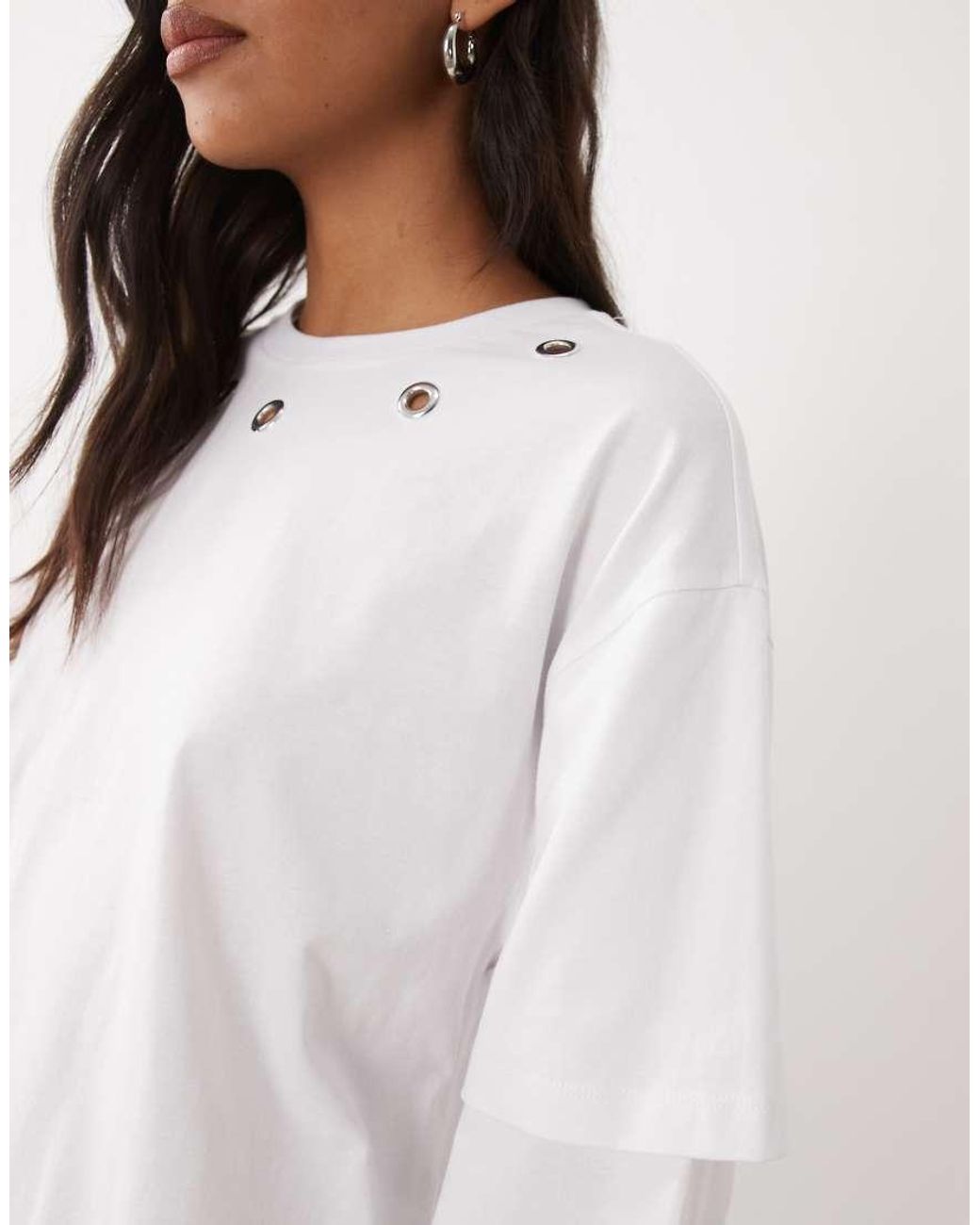 ASOS White Double Layer T-shirt With Eyelet Details