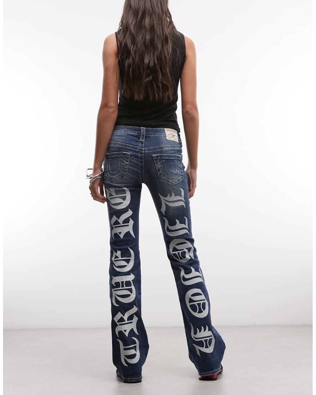 True Religion Blue Becca Bootcut Logo Jeans