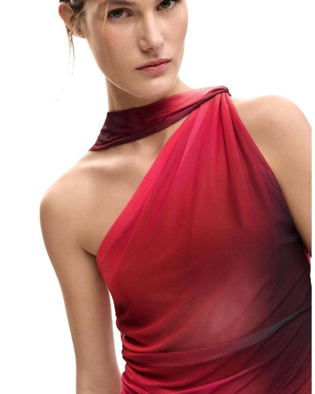 Desigual Red Knot Neckline T-Shirt