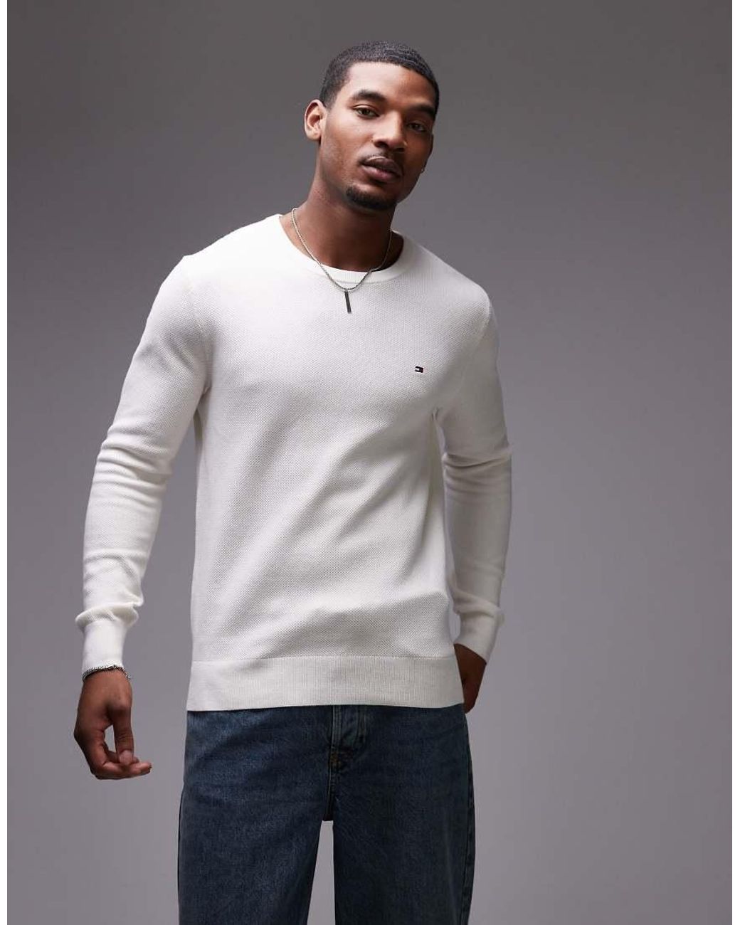Tommy Hilfiger Gray Essential Crew Neck Jumper for men