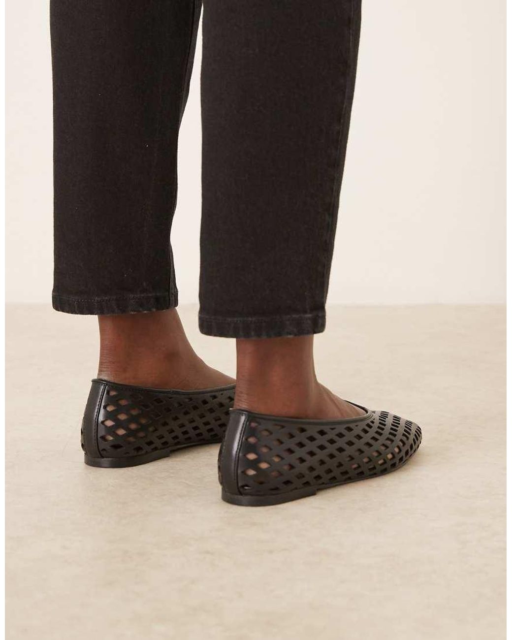 ASOS Black Lush Laser Cut Ballet Flats