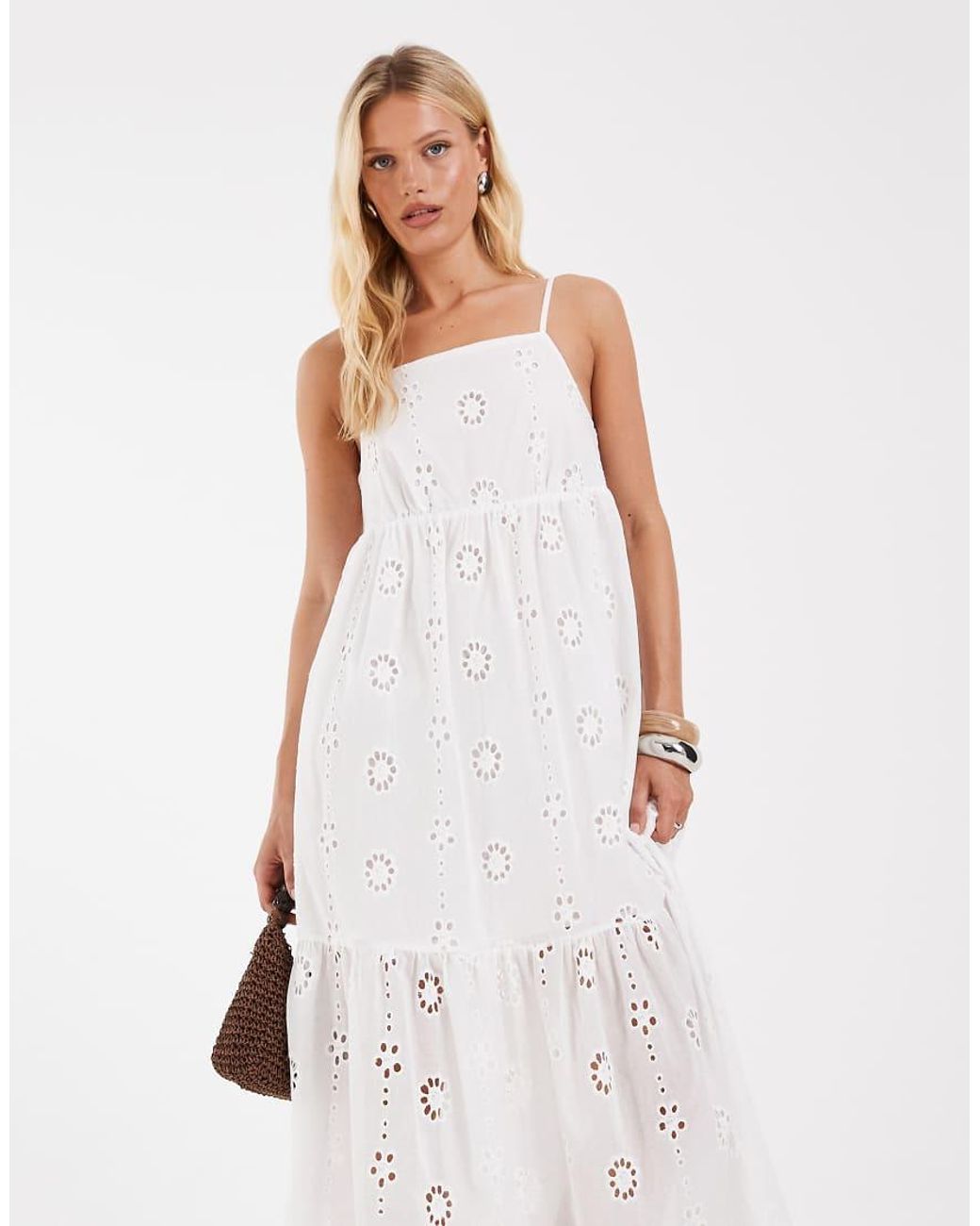Object White Cutwork Broderie Cami Maxi Dress