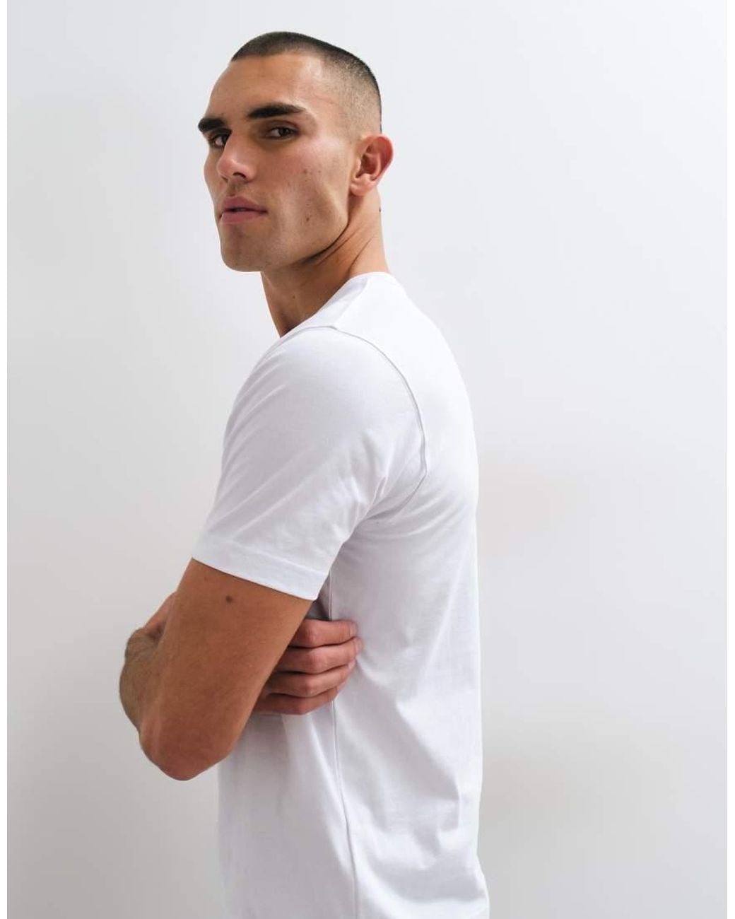 Dime White Grid Back Print Regular Fit T-Shirt for men