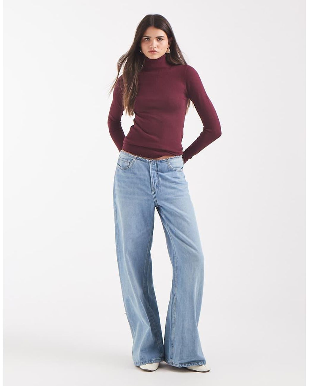Object Red Long Sleeve Roll Neck Knitted Top