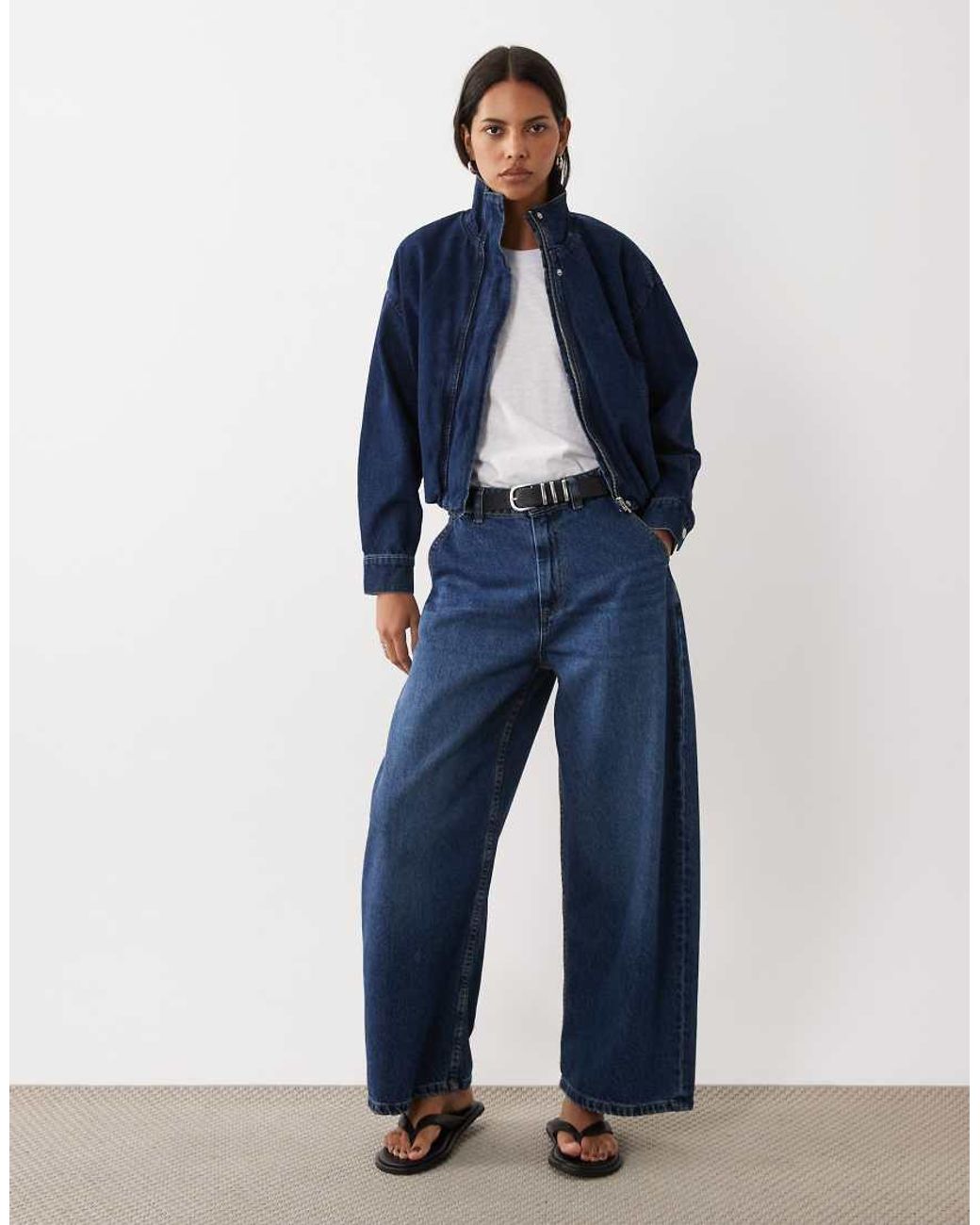 New Look Blue Funnel Neck Denim Jacket