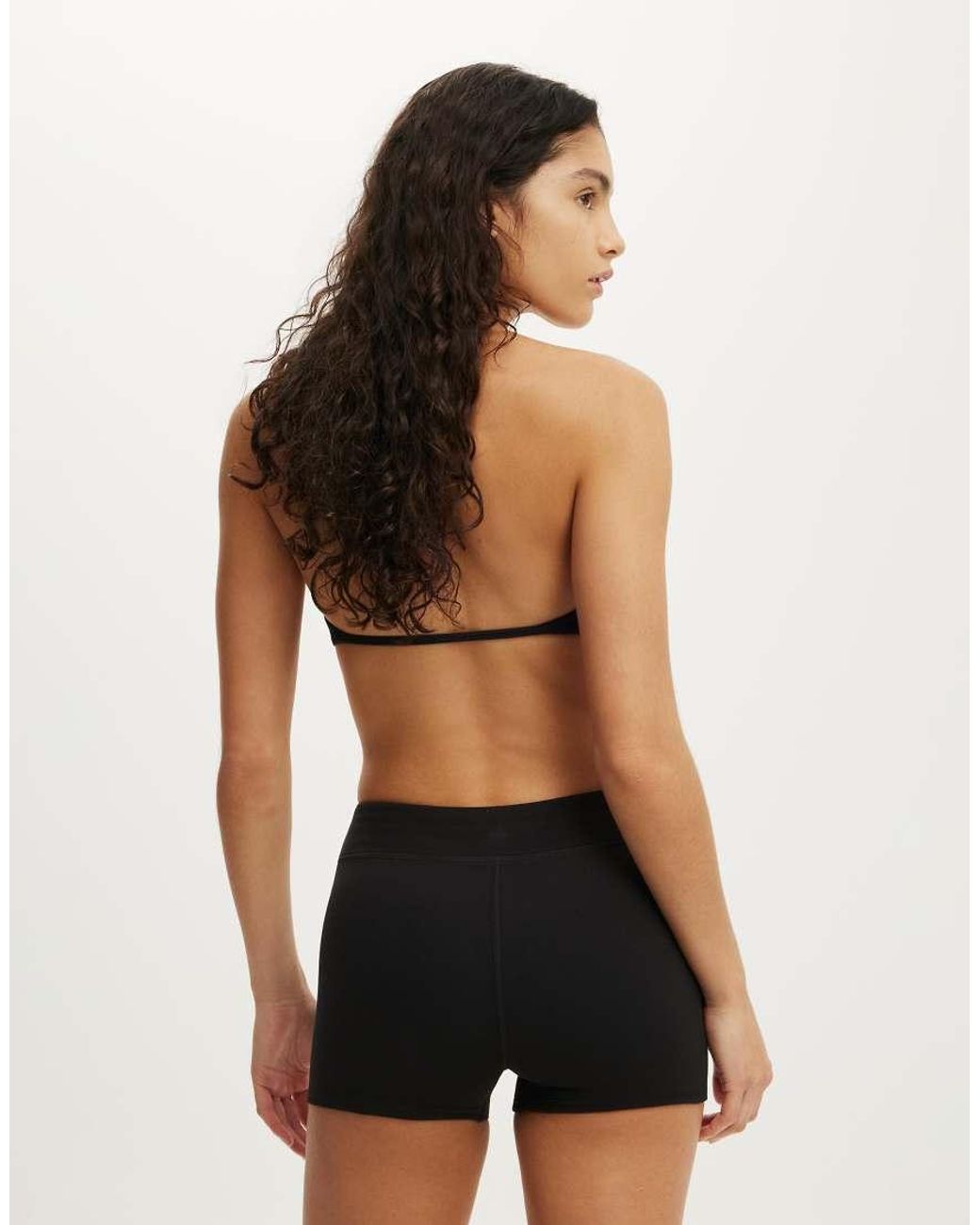 Cotton On Black Ultra Soft Tie Front Micro Short
