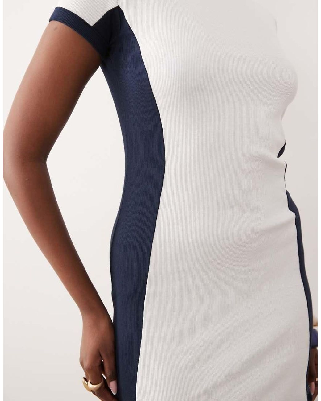 ASOS Natural T-shirt Panel Detail Mini Dress