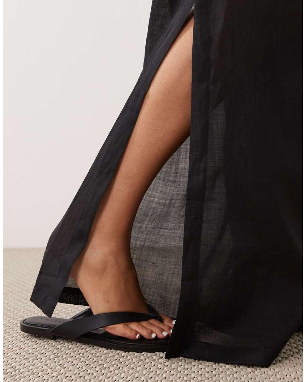 ARKET Black Beach Pull On Ramie Trousers