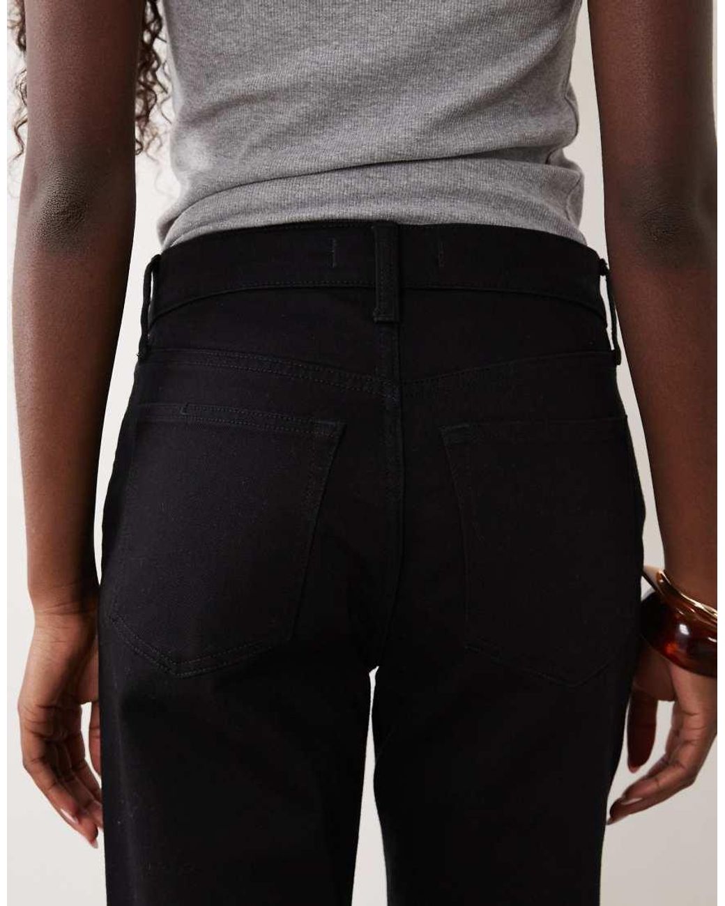 Abercrombie & Fitch Black High Rise Straight Leg Jeans