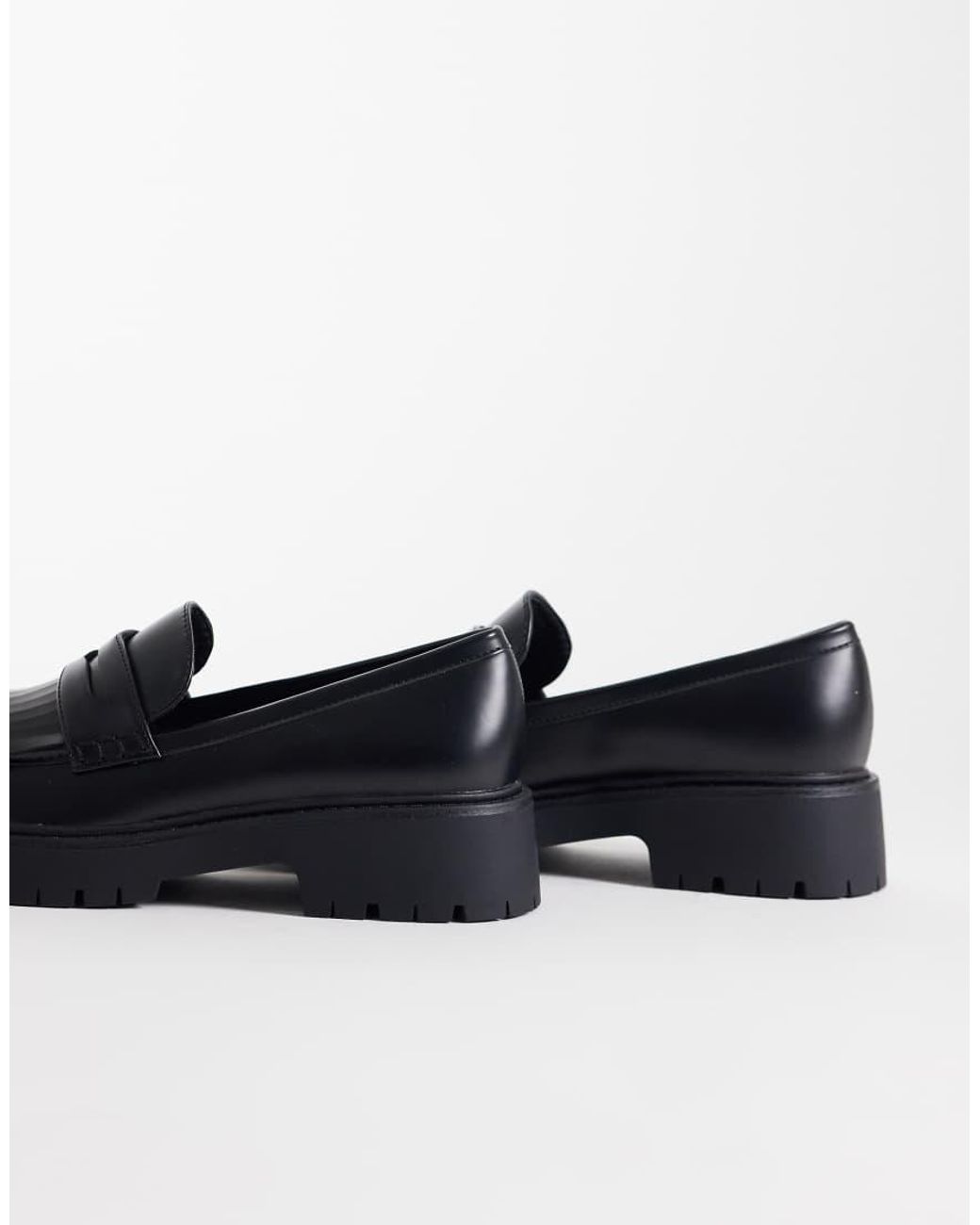 London Rebel Black Palmer Tassel Chunky Loafers