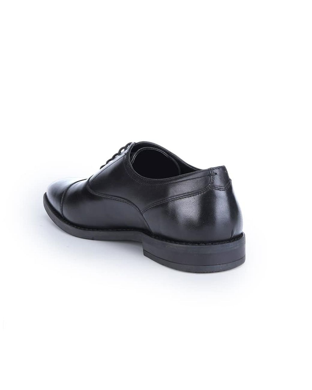 Thomas Crick Black Merlin Leather Oxford Toecap Shoes for men