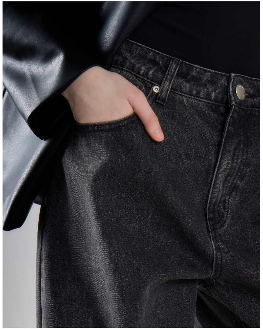 Glamorous Black High Waist Wide Leg Jeans