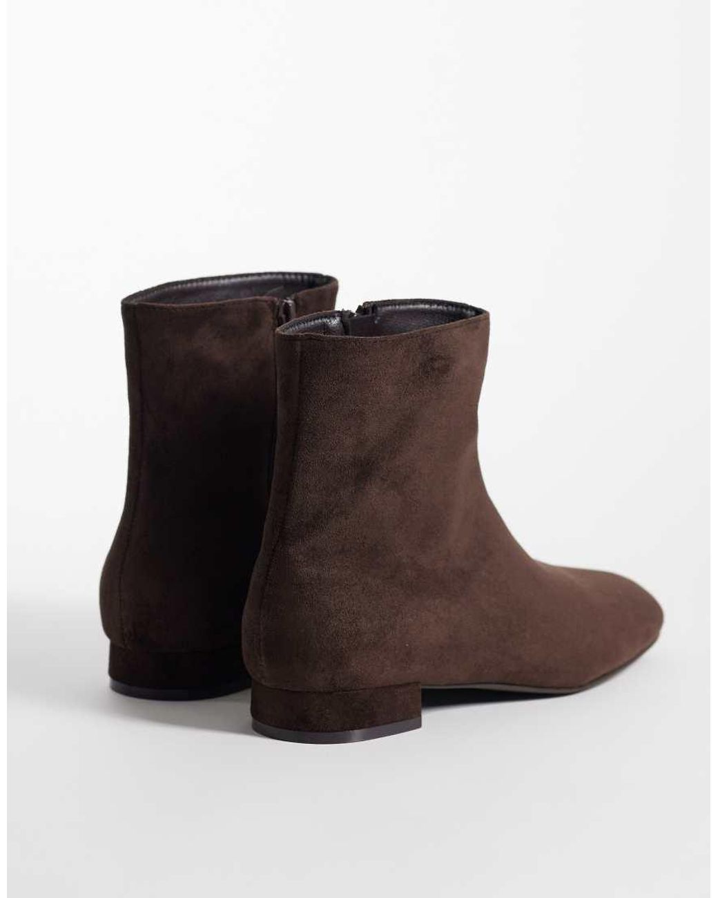 SEQWL Brown Elma Faux Suede Ankle Boots