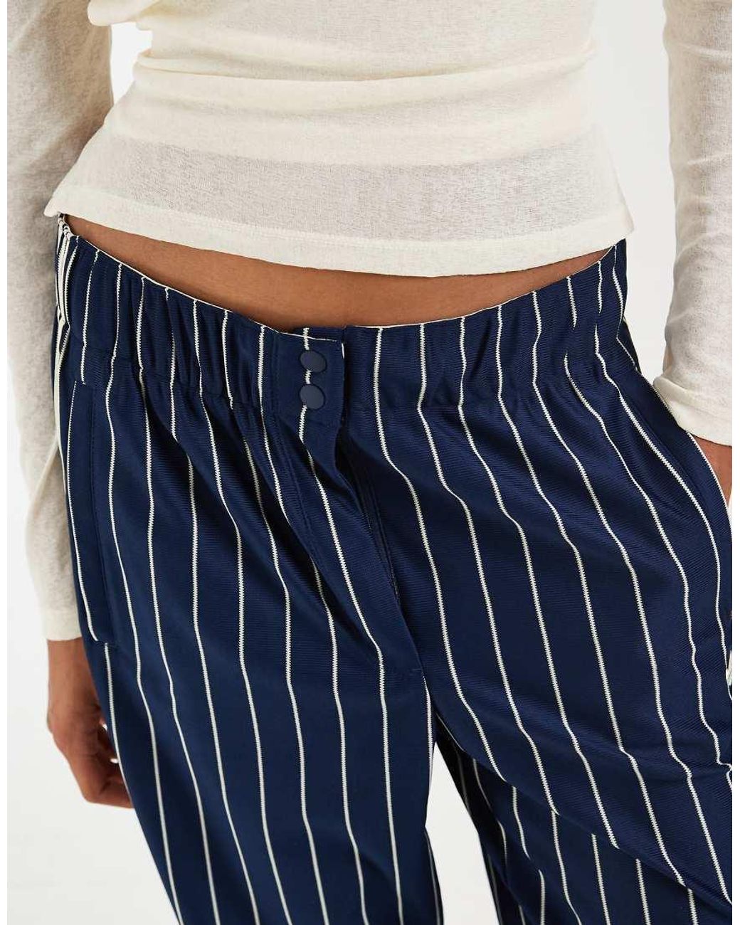 Adidas Originals Blue Pinstripe Firebird Track Pant